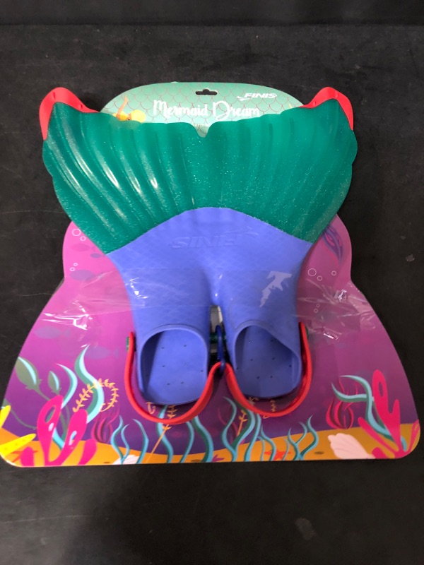 Photo 2 of Finis Kids' Mermaid Dream Fin - Purple/Green/Red
