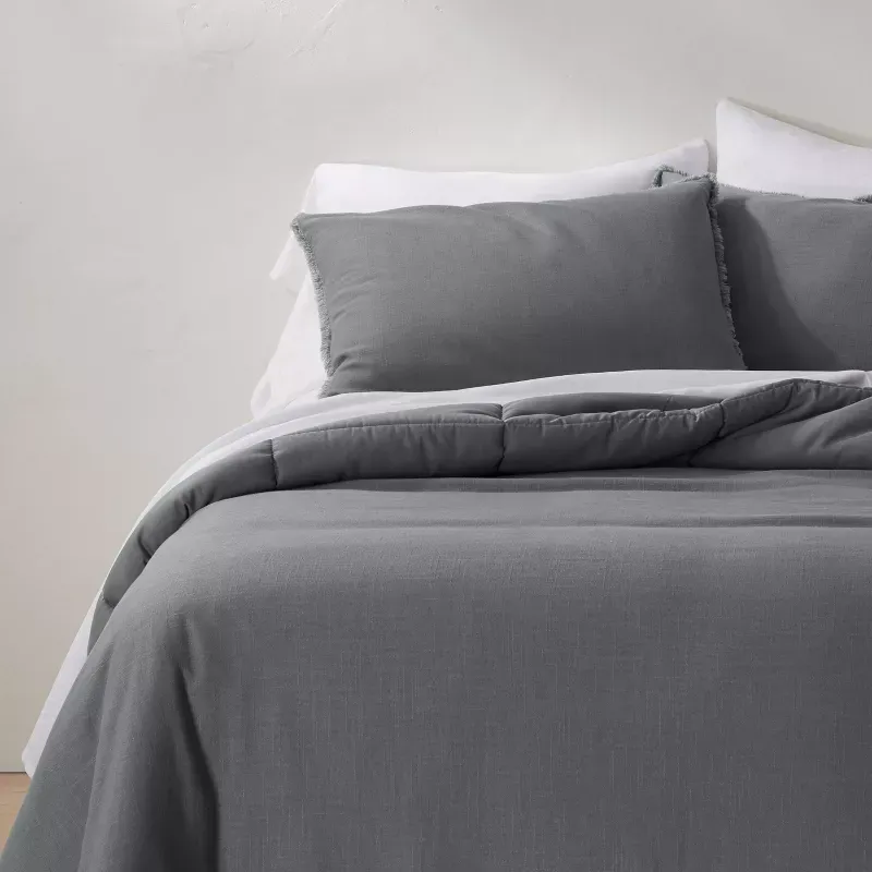 Photo 1 of King Size Heavyweight Linen Blend Comforter - Casaluna™
