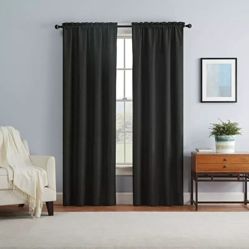 Photo 1 of 1pc Blackout Braxton Thermaback Window Curtain Panel - Eclipse
