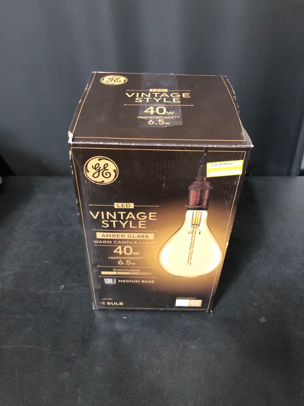 Photo 2 of GE LED Vintage 40-Watt EQ PS52 Amber Dimmable Edison Light Bulb 93100104
