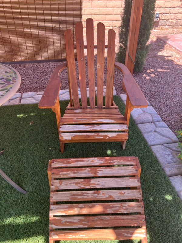 Photo 1 of WOODEN ADIRONDACK LOUNGE CHAIR W  OTTOMAN