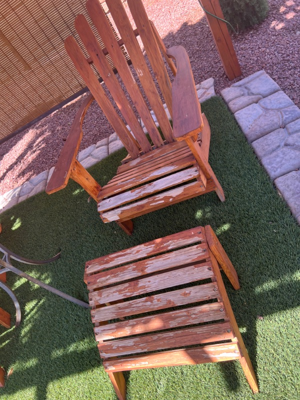 Photo 3 of WOODEN ADIRONDACK LOUNGE CHAIR W  OTTOMAN