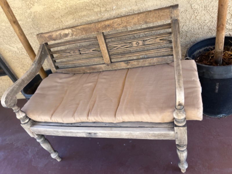 Photo 2 of WORN WOOD OUTDOOR BENCH W PAD W42"