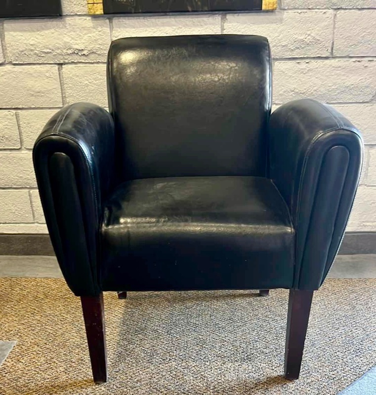 Photo 1 of BLACK LEATHER ARM CHAIR