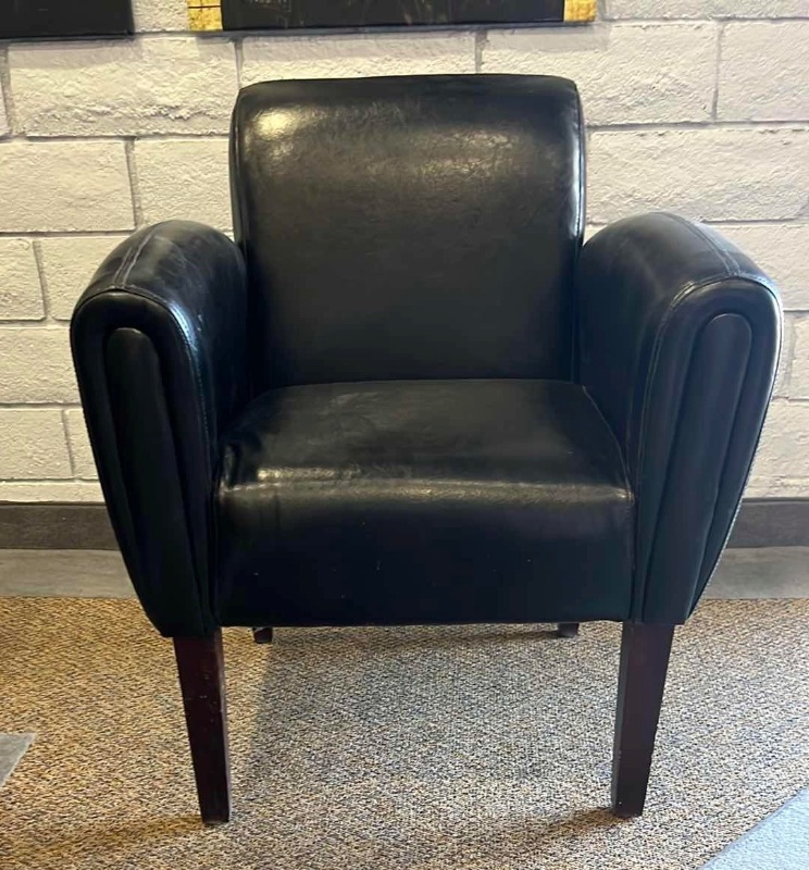 Photo 1 of BLACK LEATHER ARM CHAIR