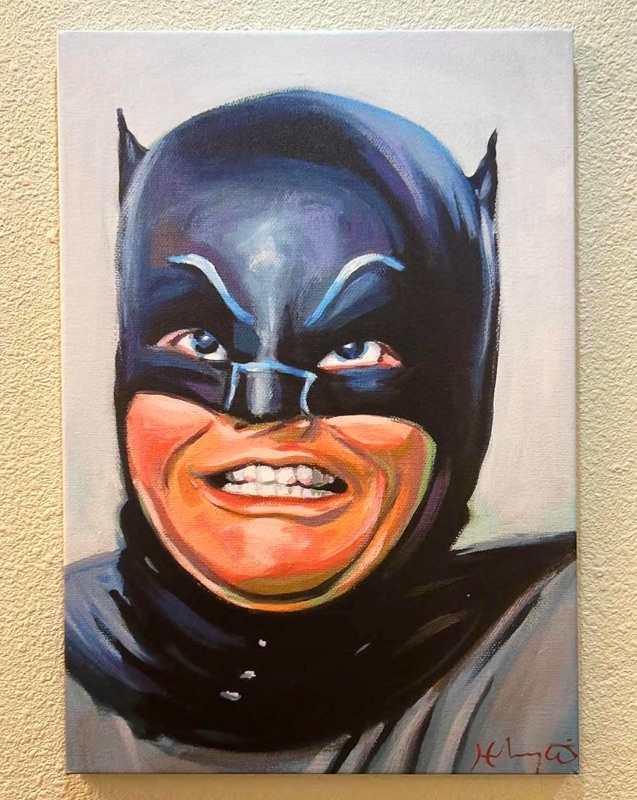 Photo 1 of BATMAN OIL ON CANVAS ARTIST SIGNED ARTWORK 26" x 18"