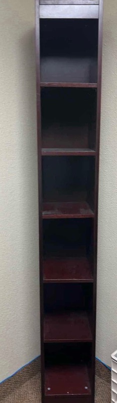 Photo 1 of CHERRY WOOD VENEER NARROW PROFILE BOOKCASE  12" x 12" H84"