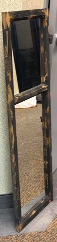 Photo 1 of DISTRESSED DARK BROWN WOOD MIRROR  16” X 47”