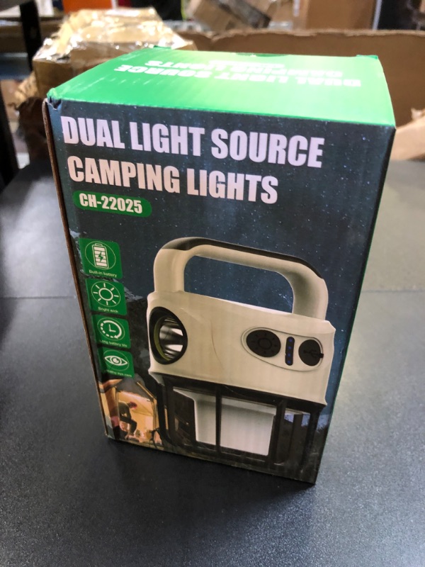 Photo 2 of Camping Lantern Rechargeable, Portable Waterproof LED Flashlight, 3 Light Modes High Brightness Tent Light, Indoor and Outdoor Hanging Emergency Light for Power Outage, Emergency, Hiking White