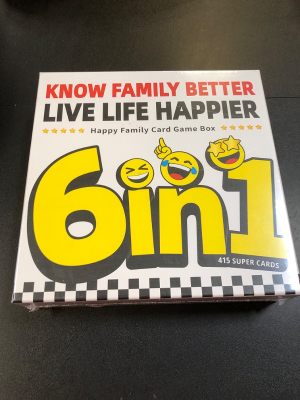 Photo 2 of Fun Card Games for Kids, Adults, Family-Board Games for Family Game Night with 415 Conversation and Challenge Cards, for Ages 8 and Up-Know Family Better, Live Life Happier-Family Games 6 in 1 Set