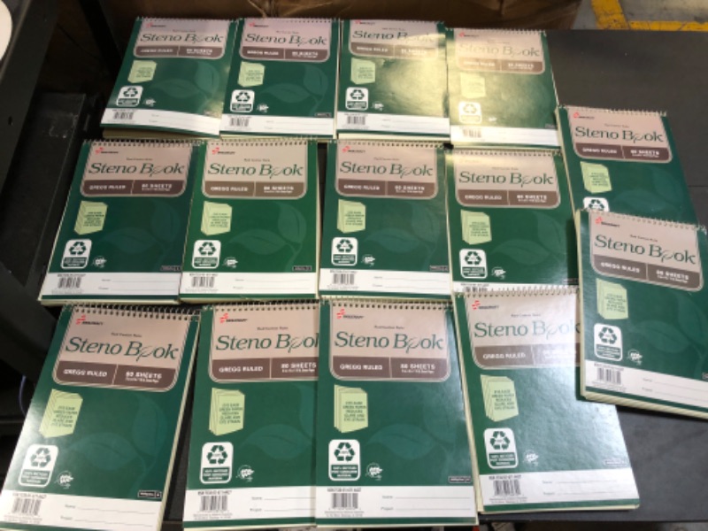 Photo 2 of PACK OF 14 - SKILCRAFT Gregg Ruled Recycled Steno Notebk