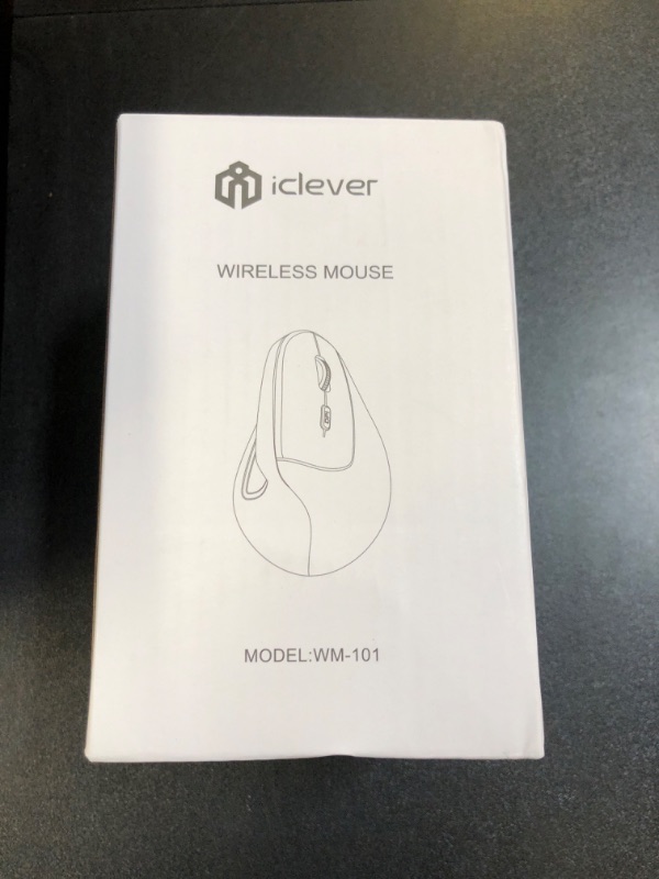 Photo 3 of iClever Ergonomic Mouse, WM101 Wireless Vertical Mouse 6 Buttons with Adjustable DPI 1000/1600/2000/2400 Comfortable 2.4G Optical Ergo Mouse for Laptop, Computer, Desktop, Windows, Mac OS, Gray Black