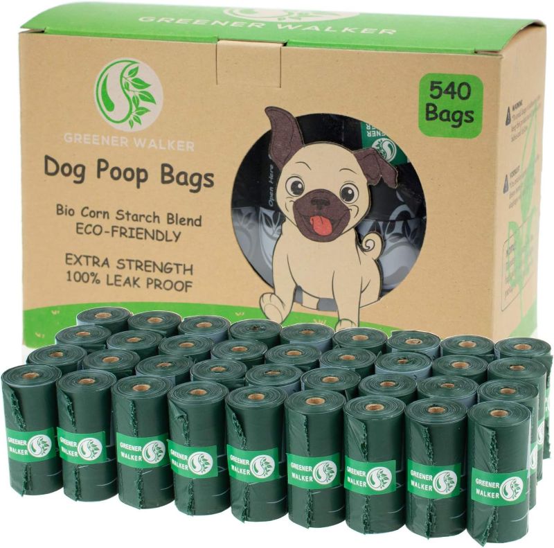 Photo 1 of GREENER WALKER Poop Bags for Dog Waste-540 Bags,Extra Thick Strong 100% Leak Proof Dog waste Bags (Deep Green)
