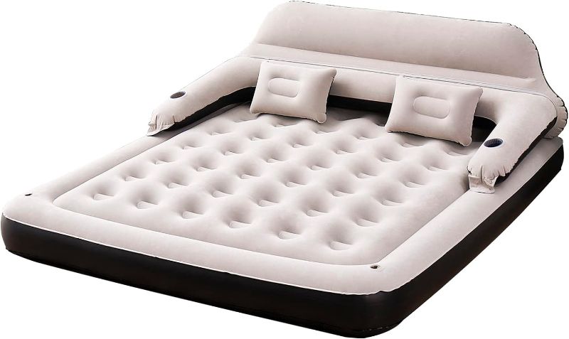 Photo 1 of DIMAR GARDEN King Size Air Mattress with Headboard and Pillows, Blow Up Bed Inflatable Bed
