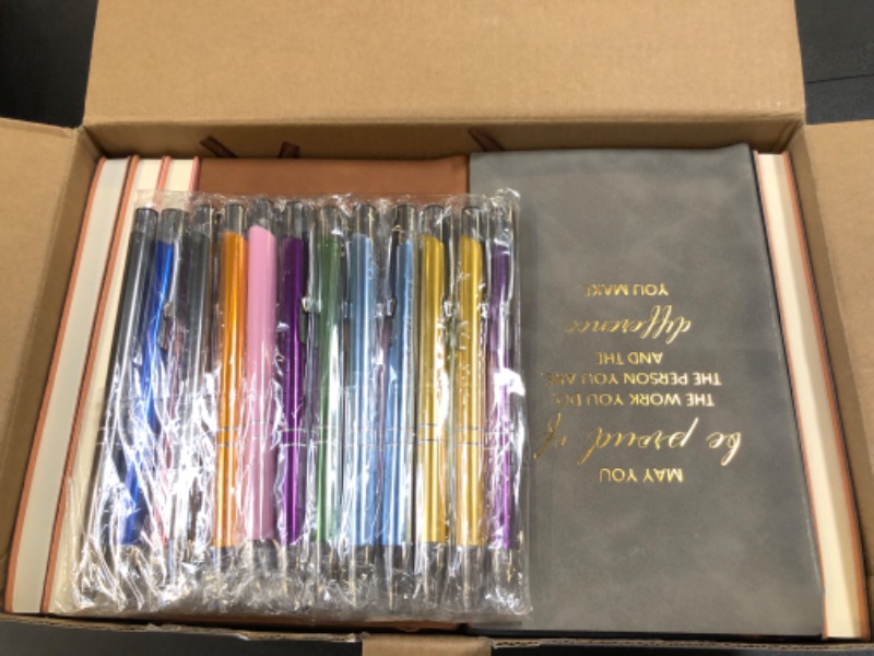 Photo 2 of Colarr 20 Sets Employee Appreciation Gifts for Coworkers Thank You Gifts Staff Inspirational Notebook A6 PU Leather Journal with Motivational Pens for Women Men Office Gift (Vivid Colors,May You) Vivid Colors May You