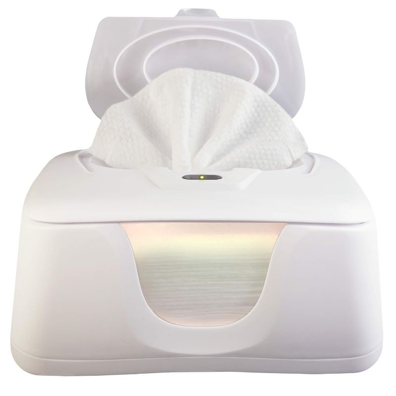Photo 1 of Baby Wet Wipe Warmer and Wet Wipe Dispenser, Advanced Features - 4 Bright Auto Off LED Ample Lights for Nighttime Changes, Dual Heat for Baby's Comfort, Improved Design and Only at Amazon

