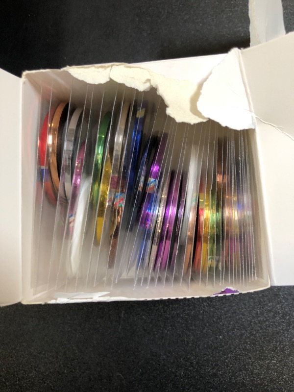 Photo 1 of 36 pcs Nail Art Striping Tape Lines,Metal Self-Adhesive Nail Decals,Gold Silver Nail Rolls Stripe Lines,Nail Tape Strips for Design Metal Color