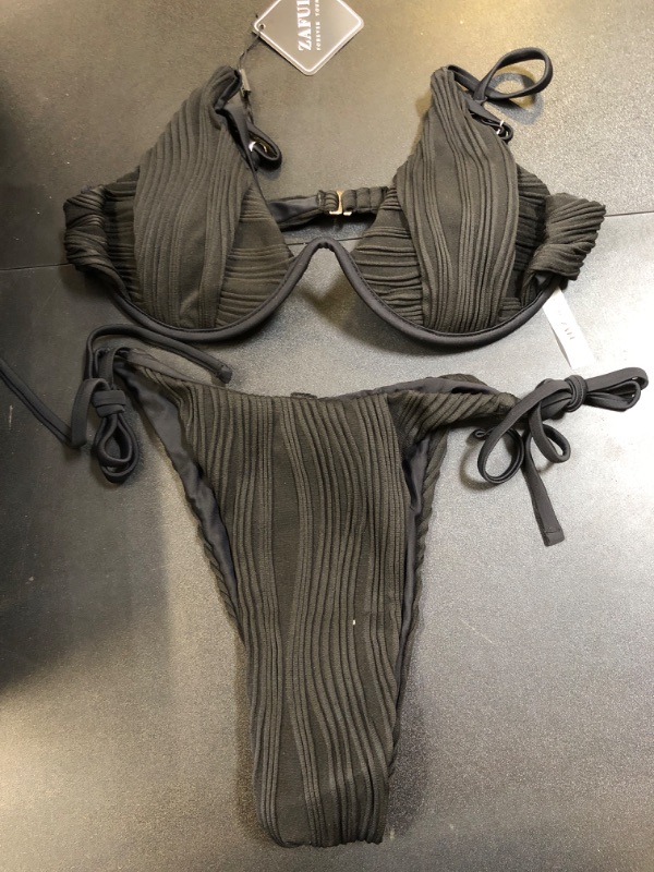 Photo 1 of Black Two Piece Bikini Set 6 