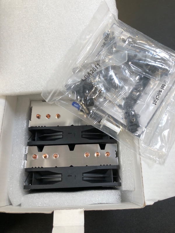 Photo 1 of upHere D6SEC Dual Tower CPU Air Cooler with 6mm x 6 Copper Heat Pipes & Dual 120mm 5V ARGB PWM Fans (1600RPM, 68.2CFM) for Intel LGA (2011/2066/1700/1200/1150/1121/1155/1156/1366) & AMD AM5/AM4
