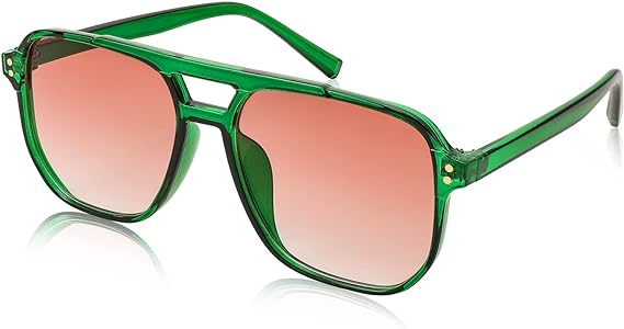 Photo 1 of FEISEDY Retro Square Aviator Sunglasses Women Men 70s Vintage Trendy Plastic Frame Sun Glasses B2835
