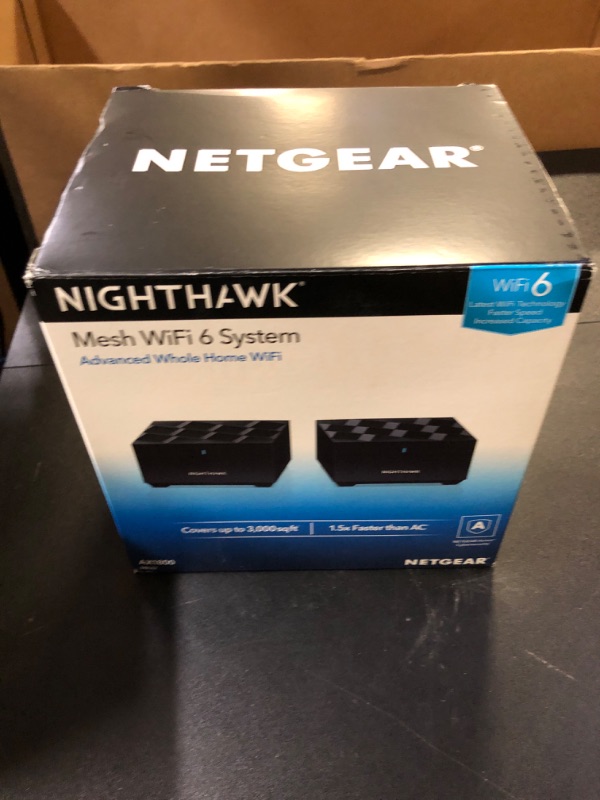 Photo 3 of NETGEAR Nighthawk Whole Home Mesh WiFi 6 System (MK62) - AX1800 router with 1 satellite extender, coverage up to 3,000 sq. ft. and 25+ devices Mesh WiFi 6 (2 Pack)