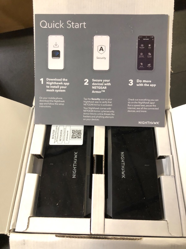 Photo 2 of NETGEAR Nighthawk Whole Home Mesh WiFi 6 System (MK62) - AX1800 router with 1 satellite extender, coverage up to 3,000 sq. ft. and 25+ devices Mesh WiFi 6 (2 Pack)