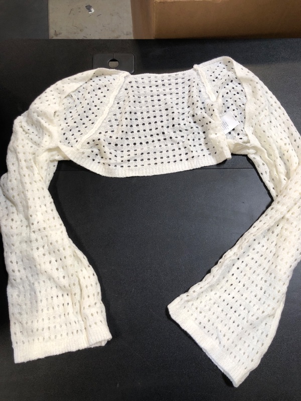 Photo 1 of Women's White Knitted Sleeves Medium 