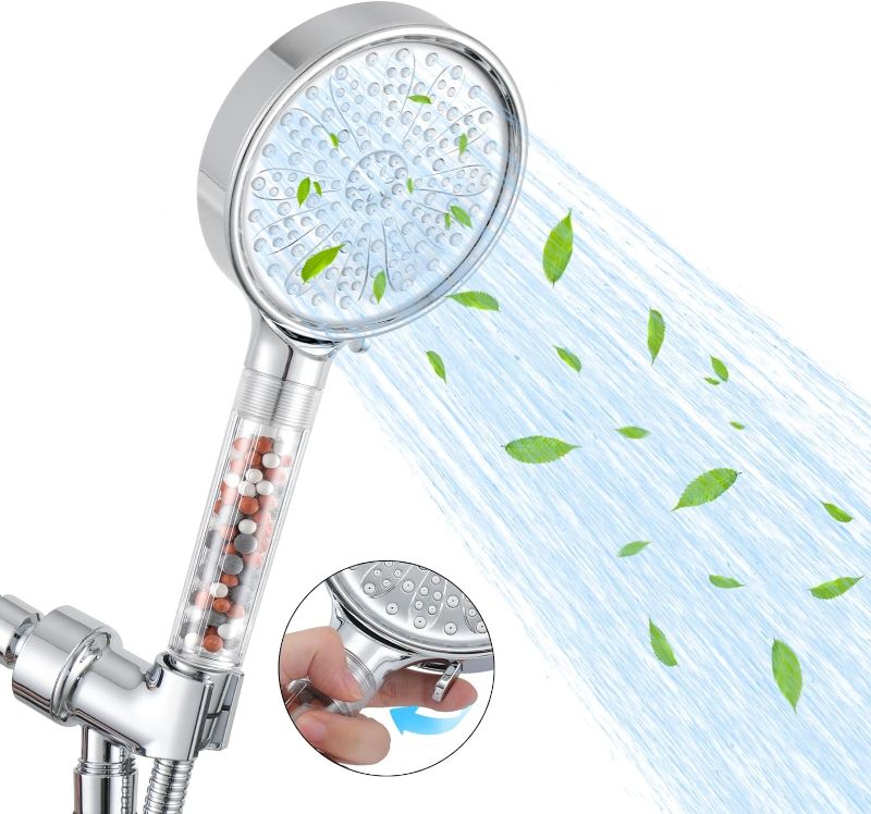 Photo 1 of Filtered Shower Head with Handheld, High Pressure 6 Spray Mode Showerhead, Water Softener Filters Beads for Hard Water, Water Saving Soft Spa Remove Chlorine - Reduces Dry Itchy Skin
