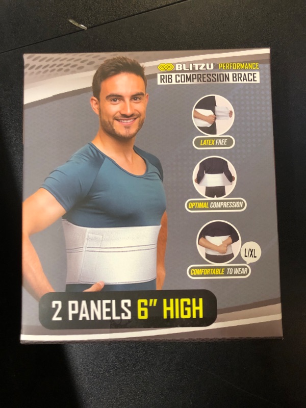 Photo 3 of BLITZU Broken Rib Brace Chest Binder & Wrap Belt for Post-Surgery, Cracked, Fractured, Dislocated Ribs, Pain and Strain Treatment. Rib Cage Protection, Compression and Support. Regular Size
