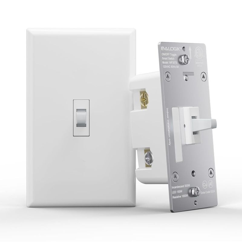 Photo 1 of 3-Way Smart WiFi Toggle Light Switch, On/Off Control, in-Wall, No Hub Required, Compatible with Alexa and Google Home, ETL and FCC Listed (WF30TS)
