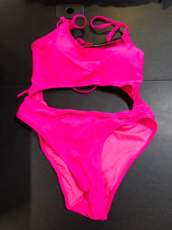 Photo 1 of Neon Pink One Piece Bathing Suit Medium 