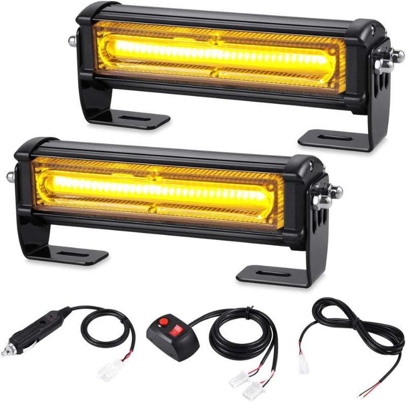 Photo 1 of AT-HAIHAN 2 in 1 COB LED Amber Emergency Strobe Lights for Trucks Snow Plows Hazard Warning Vehicles Cars Surface Mount and Grille Safety Flashing
