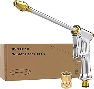 Photo 1 of Garden Hose Nozzle, High Pressure Water Hose Nozzle Sprayer Head,fits 3/4” Garden Hose Thread,for Lawn & Garden,Washing Cars,Watering Garden,Cleaning,Showering Dogs&Pets
