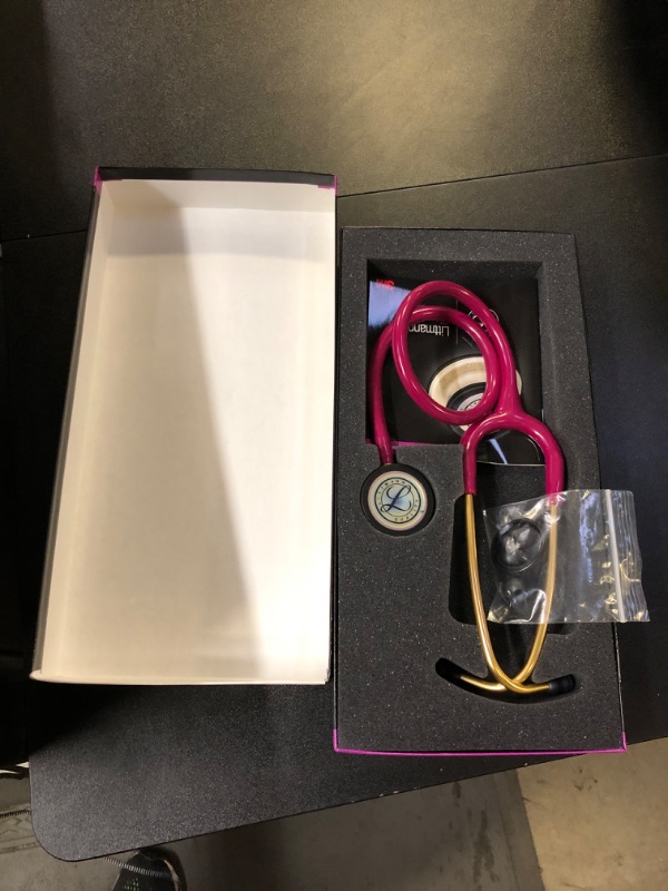 Photo 2 of 3M Littmann Classic III Monitoring Stethoscope, Rainbow-Finish, Raspberry Tube, 27 Inch, 5806 Rainbow Finish Chestpiece, Raspberry Tube