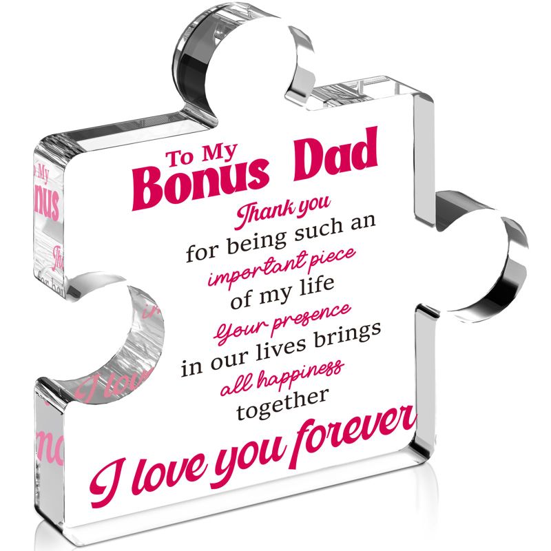 Photo 1 of Bonus Dad Gifts from Daughter, Best Dad Ever Fathers Day Sign Gifts, Bonus Dad Acrylic Puzzle Gifts for Bonus Dad, Birthday Gifts for Bonus Dad, Christmas