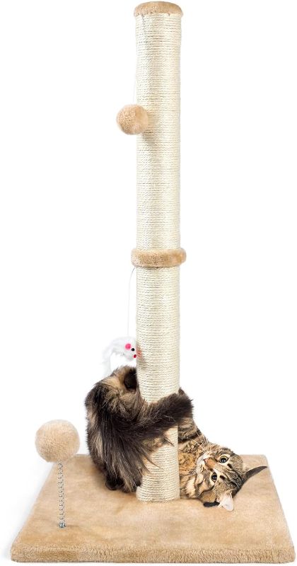 Photo 1 of ANWA 32" Tall Cat Scratching Posts for Indoor Cats, 3-in-1 Cat Scratching Post with Plush Toys, Premium Sisal Post for Cats at All Ages with Reinforced Stable Base

