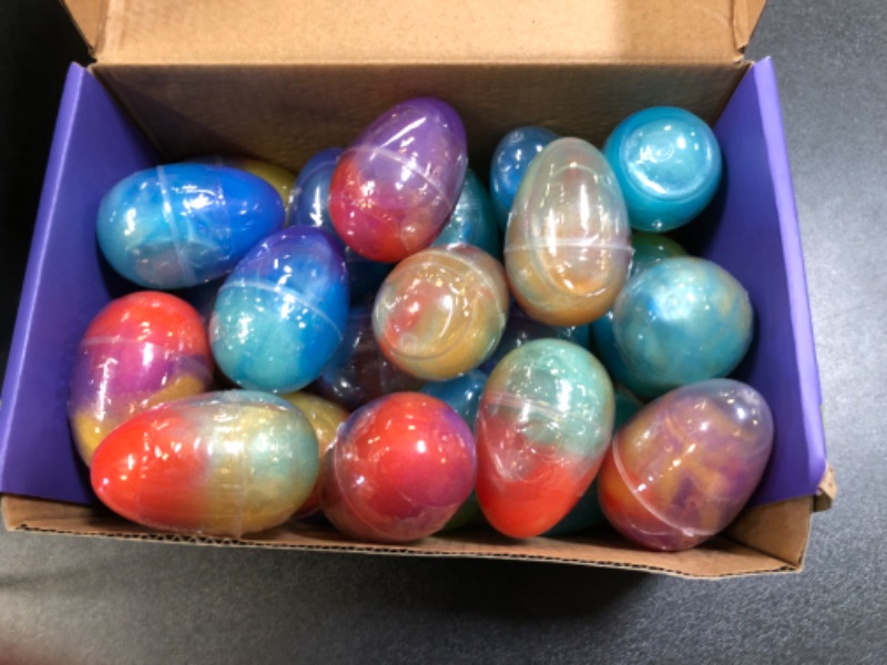 Photo 2 of Prefilled Easter Eggs with Slime for Easter Basket Stuffers, Stress Relief Slime Eggs for for Kids Easter Eggs Hunt, Easter Party Favors, Classroom Prize, Easter Gifts, 24PCS