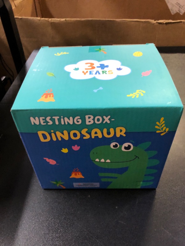 Photo 3 of Dinosaur Stacking Sorting Toys Blocks for Toddlers Baby, Kids Number Learning Counting Nesting Boxes with Dinosaur Toys, Montessori Preschool Toys Gifts for Boys Girls