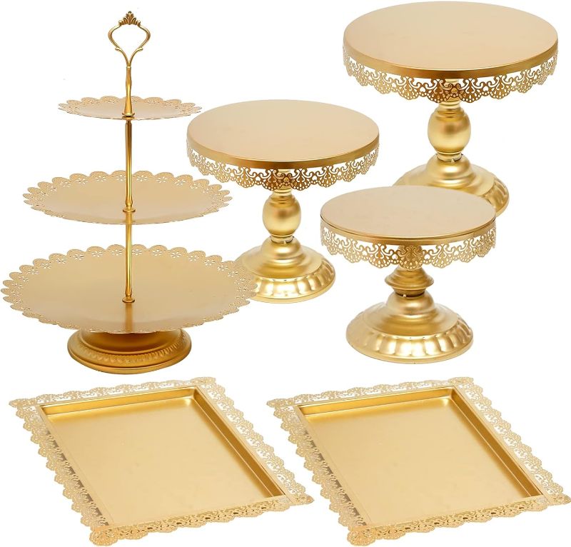 Photo 1 of Gold Cake Stand Set Cupcake Holder for Dessert Cake Table Decor
