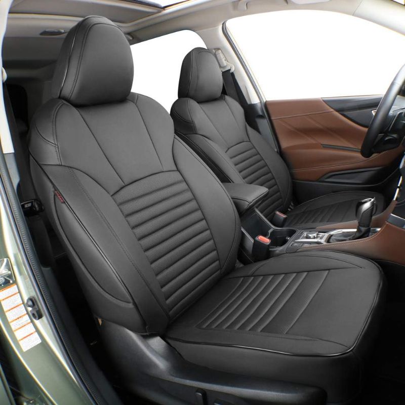 Photo 1 of EKR Custom Fit XV Crosstrek Car Seat Covers for Select Subaru Crosstrek 2018 2019 2020 2021 2022 2023 - Full Set,Leather (Black)
