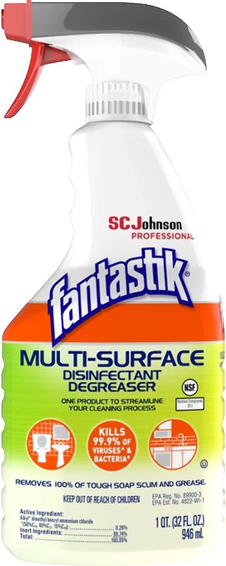 Photo 1 of Fantastik SC Johnson Professional Disinfectant Degreaser, Fresh Scent, 32 Oz
