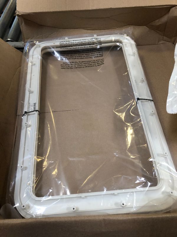 Photo 1 of JR Products 11011 White RV Deluxe Entry Door Window Frame