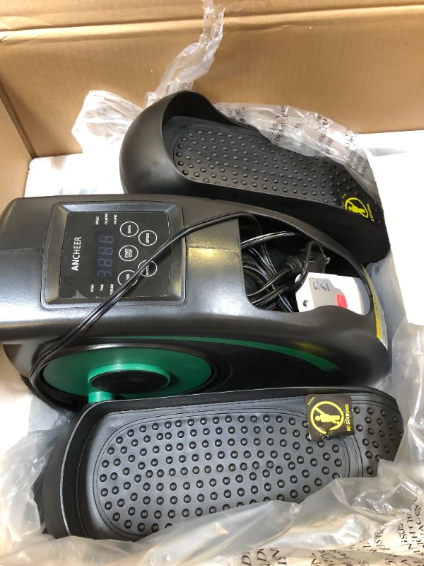 Photo 1 of ANCHEER Under Desk Elliptical Machine, Electric Seated Pedal Exerciser, Remote Control Portable Exercise Elliptical Trainer with Large Pedal, LCD Monitor Compact Trainer for Home Green