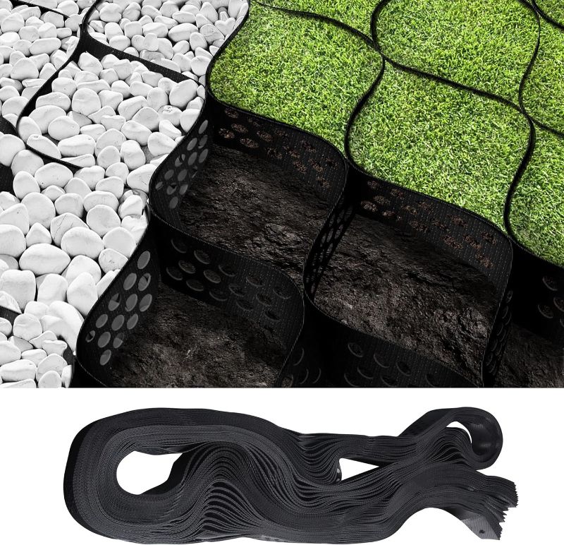 Photo 1 of 9.8x16.4 FT 160 sq ft Gravel Ground Grid-2Inch Thick Expansion Foldable Geo Grid Driveway Stabilization Grids-Geocell Ground Grid for Landscaping Parking Lots Garden
