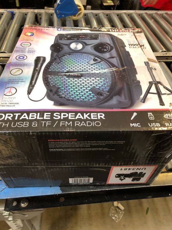 Photo 4 of AUDIOBOX ABX-82S Portable 8" PA Speaker with Stand, WaveSync™ Technology, Bluetooth, LED Lights, 1100W - Includes Microphone & USB Cable