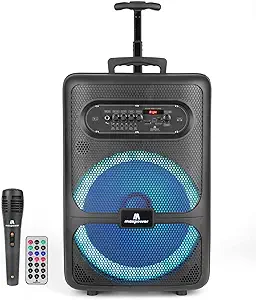 Photo 1 of Max Power DJ Speaker - MPD1223-ROAR Portable Sound System -Bluetooth Multi LED Light Speaker Set Perfect for Indoor and Outdoor - PA Speaker System with Remote, Microphone and Speaker Stand
