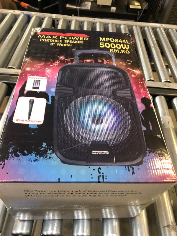 Photo 1 of max power portable speaker 8"-