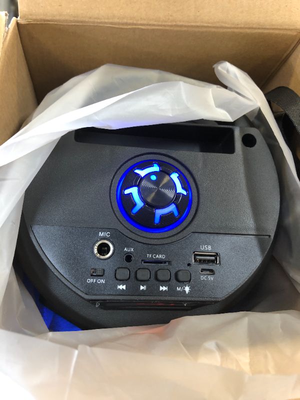 Photo 1 of MPD474-BLU Max Power 4x2 Portable Bluetooth Speaker with Microphone - Blue

