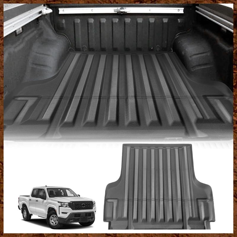 Photo 1 of for Frontier 2022-2024 Truck Bed Mat Crew Cab Short 5 Feet (60") Bed All Weather TPE Material Truck Bed Liner Compatible with Nissan Frontier 2024 2023 2022
