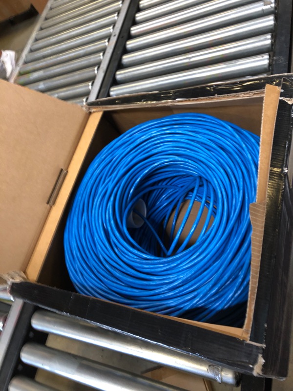 Photo 3 of CAT6 Plenum (CMP) Cable 1000FT | Network Analyzer Test Passed | 23AWG 4Pair, Solid 550MHz Network Cable 10Gigabit UTP, Available in Blue, White, Green, Gray, Black, Red & Yellow Color (Blue)